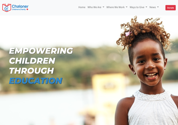 Chaloner Children&rsquo;s Charity website screenshot