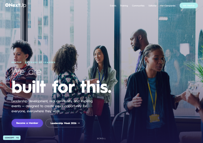 NextUp website screenshot