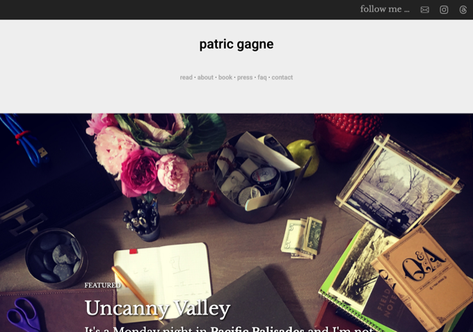 Patric Gagne website screenshot